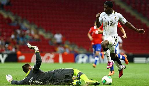 Sorgte bei der U-20-WM als Torschützenkönig für Furore: Der Ghanaer Ebenezer Assifuah (r.) 