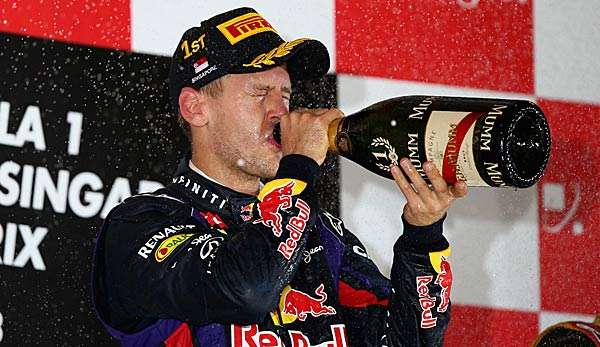 Augen zu und durch: Sebastian Vettel war bei seinen Siegen zuletzt nicht immer gefeiert worden