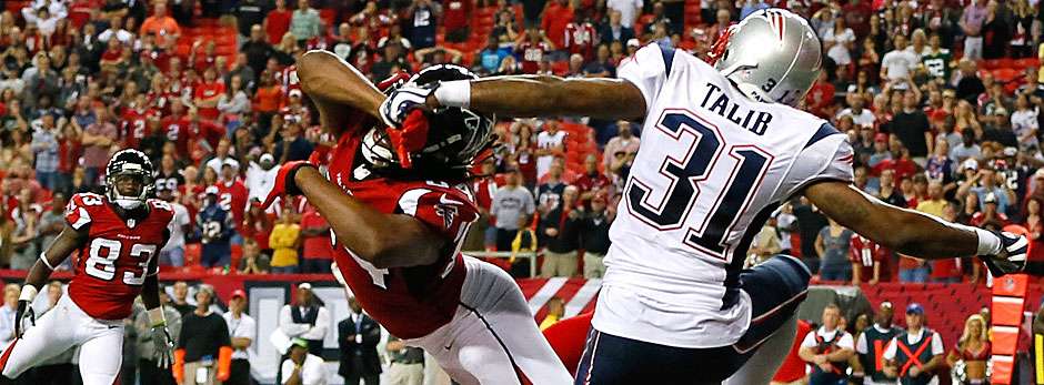 Aqib Talib verhindert den Touchdown von Roddy White in den Schlusssekunden