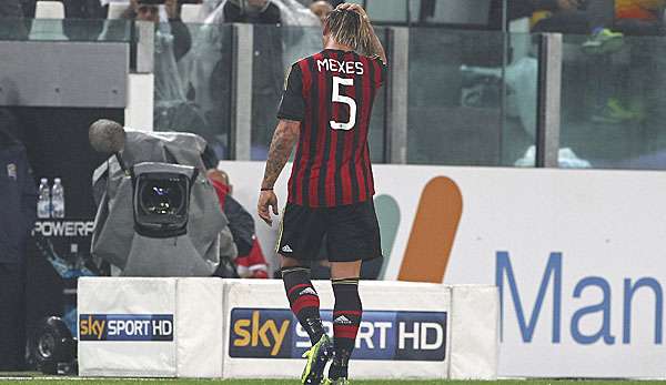 Philippe Mexes sah für einen Faustschlag gegen Giorgio Chiellini die rote Karte