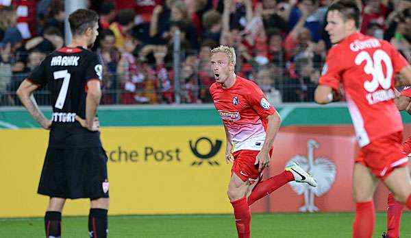 Auch dank des Tores von Mike Hanke warfen die Breigauer den VfB aus dem Pokal