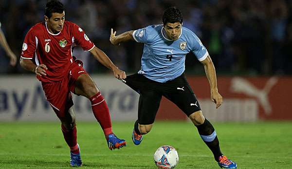 Luis Suarez (r.) ist mit elf Treffern Topscorer in der Südamerika-Qualifikation