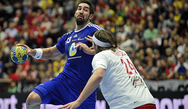 Nikola Karabatic (l.) mit Frankreich trifft im Finale auf Mikkel Hansens Dänen