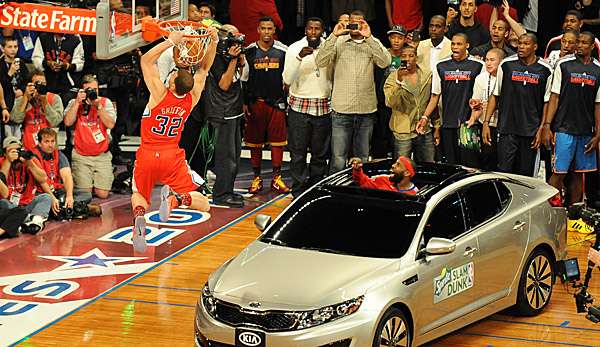 Mit einem Dunk über einen Kia sicherte sich Griffin 2011 den Sieg im Dunk Contest