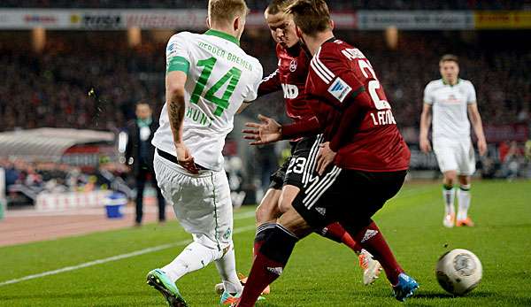 Aaron Hunt (l.) fiel gegen Nürnberg mit einer tollen Aktion auf