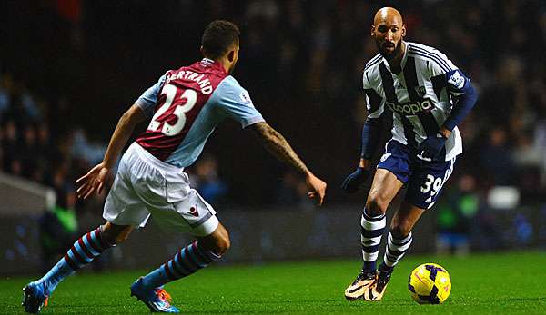 Nicolas Anelka (r.) spielt seit 2013 für West Bromwich