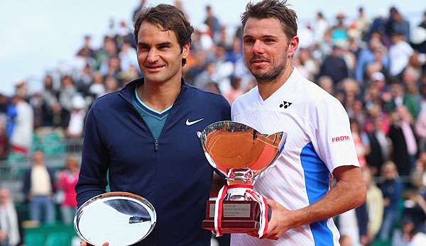 Stanislas Wawrinka (r.) bezwang im Monaco-Finale Roger Federer