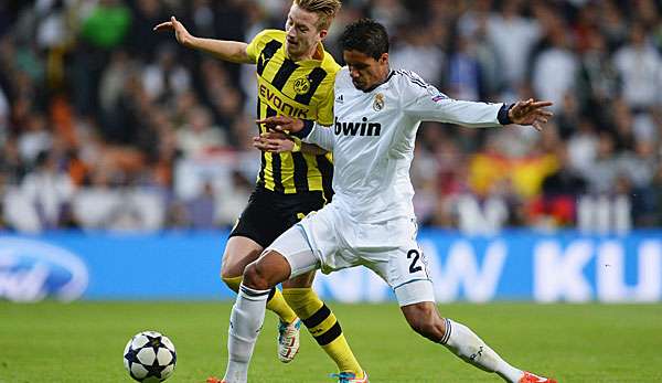 Raphael Varane setzte sich mit Real Madrid gegen Dortmund um Marco Reus durch