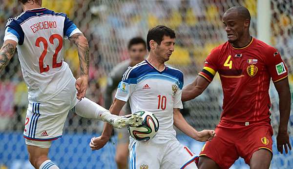 Vincent Kompany (r.) stand zuletzt beim 1:0-Sieg gegen Russland auf dem Platz