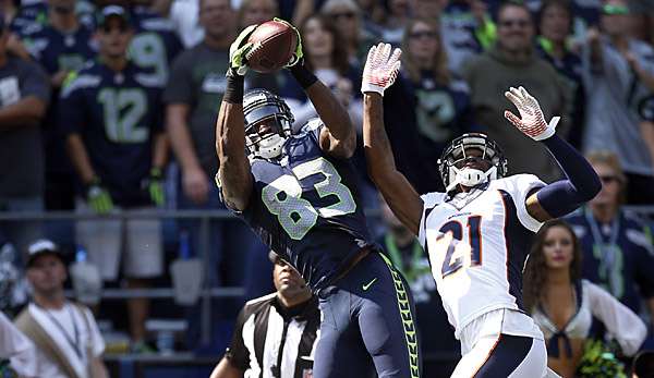 Aqib Talib (r.) ist zu weit weg, Ricardo Lockette nicht - Touchdown!