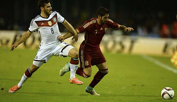 Kevin Volland war stürmt beim letzten Länderspiel des Jahres gegen Spanien für die A-Nationalmannschaft