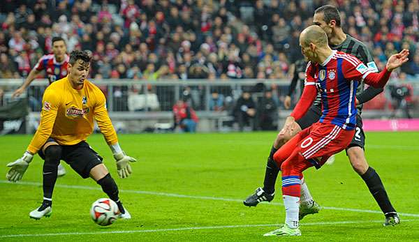 Arjen Robben feierte gegen den Sport-Club seinen 100. Treffer im FCB-Dress