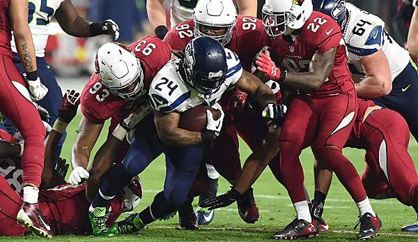 Marshawn Lynch (M.) und die Seahawks sind momentan nicht zu stoppen