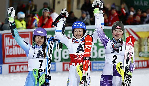 Auch im Riesenslalom favorisiert: Tina Maze, Frida Hansdotter und Mikaela Shiffrin