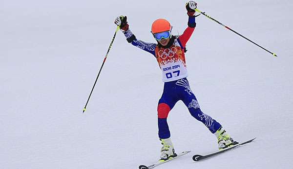 Vanessa Mae trat in Sotschi im Riesenslalom an