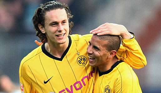 Neven Subotic (l., mit Mohamed Zidan) kam vor der Saison für 4,5 Mio. Euro von Mainz zum BVB