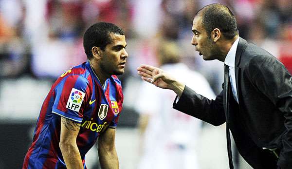 Dani Alves und Pep Guardiola holten gemeinsam zweimal die Champions League (2009, 2011) 