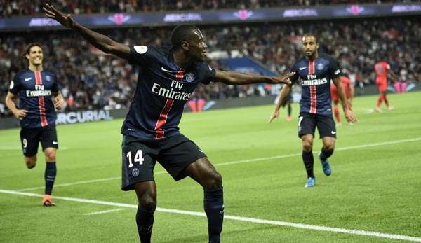 Blaise Matuidi feiert seinen sehenswerten Treffer gegen Gazelec Ajaccio