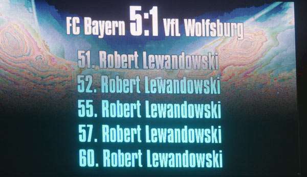 Robert Lewandowski erzielte gegen Wolfsburg fünf Tore innerhalb von neun Minuten
