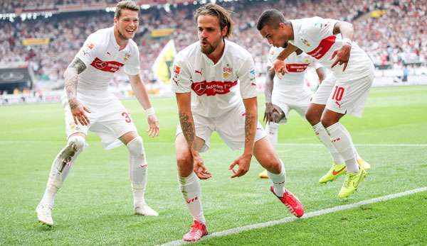 Szene aus der Vorsaison: Die VfB-Offensive beim Affentanz