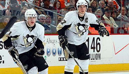 Ohne seinen Teamkollegen Sidney Crosby (r.) muss Jewgeni Malkin beim Allstar-Game antreten
