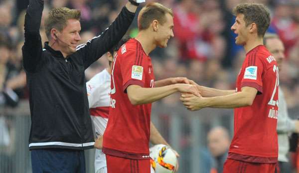Der Moment der Rückkehr: Holger Badstuber kommt für Thomas Müller ins Spiel