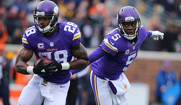 Adrian Peterson (l.) und Teddy Bridgewater stehen für die positive Entwicklung der Vikings