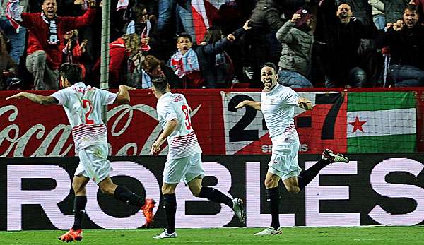 Adil Rami (r.) brachte Sevilla kurz vor der Pause in Führung