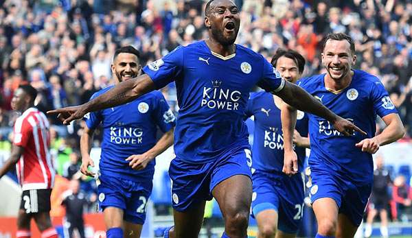 Leicester-Kapitän Wes Morgan bejubelt sein goldenes Tor gegen Southampton