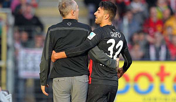 Vincenzo Grifo (r.) an der Seite von Trainer Christian Streich