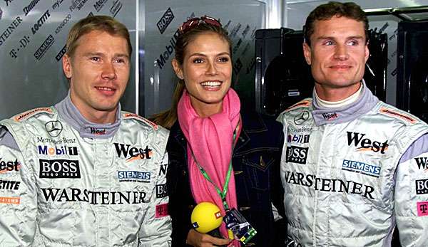 Gute, alte Formel-1-Zeiten: Mika Häkkinen, Heidi Klum und David Coulthard