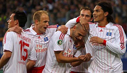 Gewohntes Bild in den letzten Wochen: Jubelnde HSV-Spieler