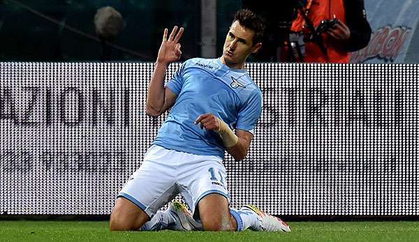 Miroslav Klose hat in seinem letzten Spiel für Lazio Rom getroffen