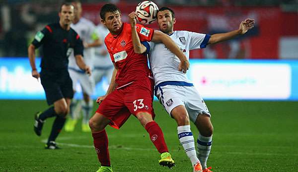 Marc-Andre Kruska (r.) stieg mit FSV Frankfurt ebenfalls in die 3. Liga ab