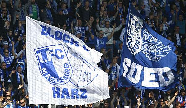 Die Fans des 1. FC Magdeburg bei einem Heimspiel gegen SG Sonnenhof Großaspach