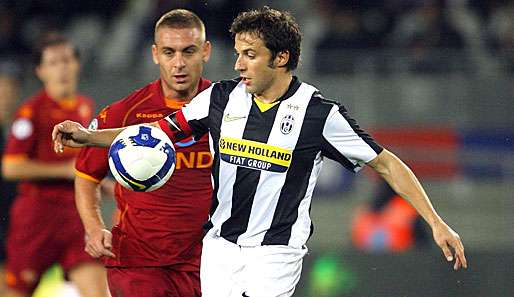 Alessandro Del Piero (vorne) trifft mit der "alten Dame" heute auf den AS Rom 