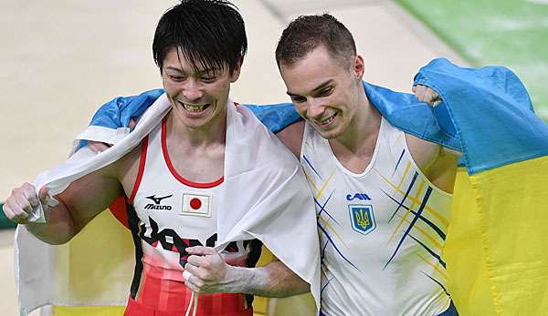 Kohei Uchimura hatte nur 0,1 Punkte Vorsprung vor  dem Ukrainer Oleg Wernjajew