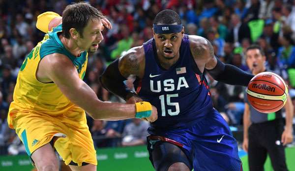 Carmelo Anthony war in einem knappen Spiel gegen Australien der beste Mann 