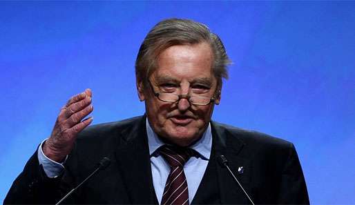 UEFA-Vize-Präsident Gerhard Mayer-Vorfelder macht Polen und der Ukraine Mut