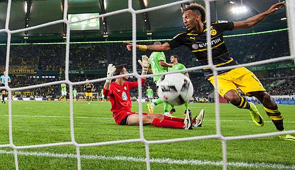 Pierre-Emerick Aubameyang erzielte in Wolfsburg seine Saisontreffer drei und vier