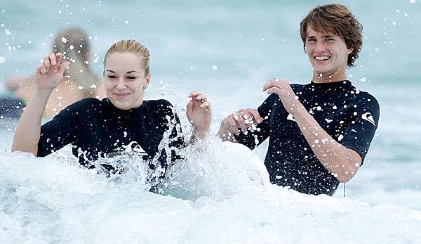 Alexander Zverev trat im vergangenen Jahr mit Sabine Lisicki beim Hopman Cup an