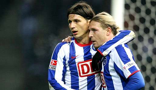Marko Pantelic (l.) und Andrej Woronin schossen in dieser Saison zusammen 18 Liga-Tore