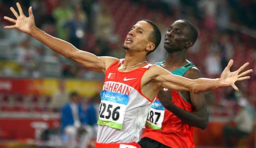 Mittelstreckenläufer Rashid Ramzi gewann in Peking eine Goldmedaille für den Bahrain 