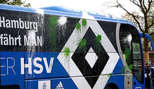 Der Bus des HSV bekommt vor dem Nordderby einige Schönheitsflecken 