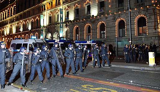 Nach dem UEFA-Cup-Finale 2008 kam es in Manchesters Innenstadt zu Ausschreitungen