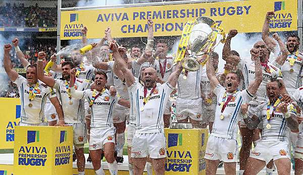 Die Exeter Chiefs feiern ihren ersten Titel