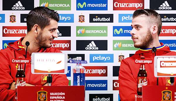 Alvaro Morata (l.) und David De Gea
