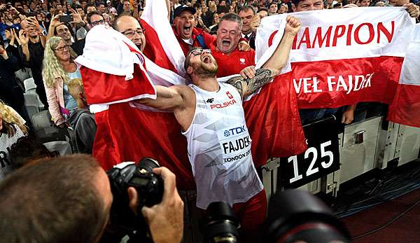 Nach dem Olympia-Debakel hatte Pawel Fajdek bei der WM endlich Grund zu jubeln