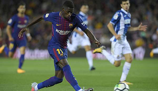 Dembele lief zum ersten Mal in einem Pflichtspiel im Barca-Trikot auf