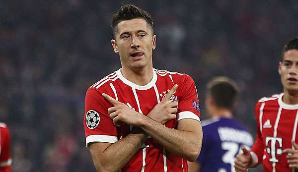 Robert Lewandowski at für Bayern München getroffen